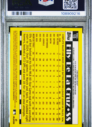 Elly De La Cruz 2025 Topps Silver Pack #15 Gold Refractor /50 PSA10 GEM MT