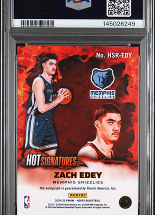 Zach Edey 2024-25 Panini NBA Hoops Hot Signatures Rookies RC Auto PSA10 GEM MT