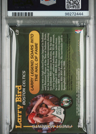Larry Bird 2006-07 Finest Moments Game-Worn Jersey Refractor /299 PSA10 GEM MT