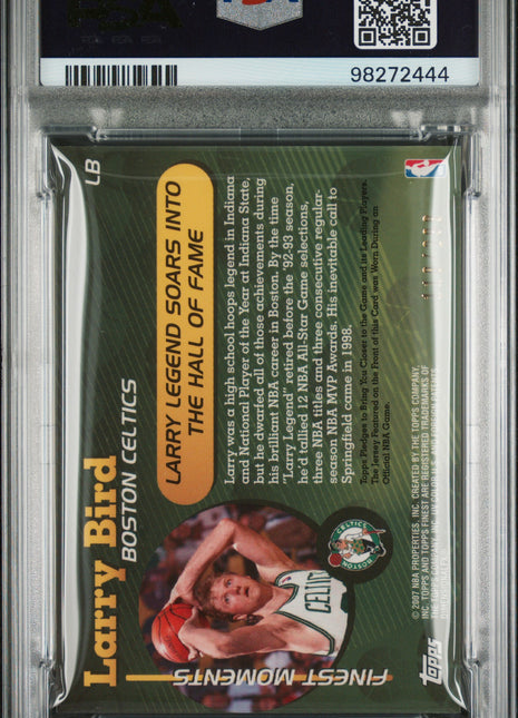 Larry Bird 2006-07 Finest Moments Game-Worn Jersey Refractor /299 PSA10 GEM MT
