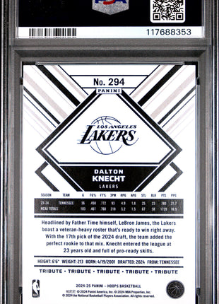 Dalton Knecht 2024-25 Panini NBA Hoops #294 White Explosion /149 RC PSA10 GEM MT