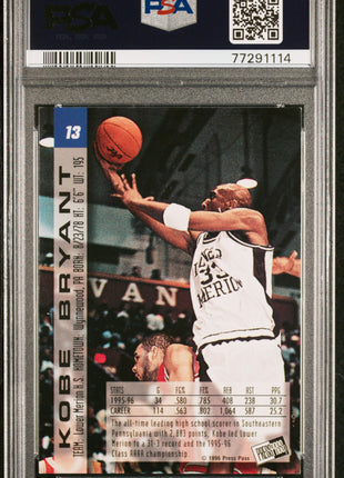 Kobe Bryant 1996-97 Press Pass #13 Swisssh Rookie RC PSA8 NM-MT Lakers