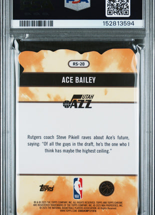 Ace Bailey 2025-26 Topps Chrome #RS-20 Rock Stars RC SSP PSA10 GEM MTJazz