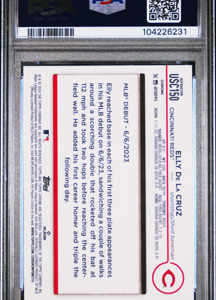 Elly De La Cruz 2024 Topps Chrome Update #USC150 Prism Refractor RC PSA10 GEM MT