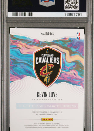 Kevin Love 2018-19 Panini Status #ESKL Elite Signatures Auto PSA10 GEM MT