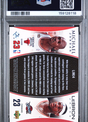 LeBron James/Michael Jordan 2005 Upper Deck MJ/LJ #LJMJ4 Bonus Pack PSA10 GEM MT