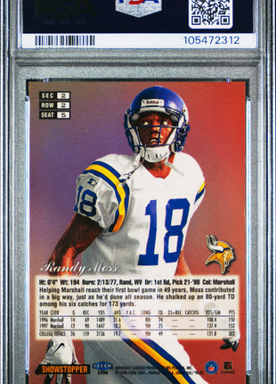 Randy Moss 1998 Flair Showcase #5 Row 2 Rookie RC PSA8 NM-MT Vikings