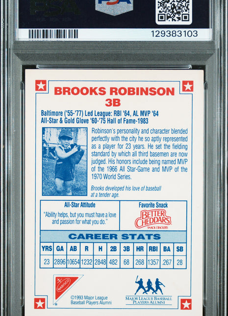 Brooks Robinson 1993 Nabisco All-Star Autograph On-Card Auto HOF PSA AUTHENTIC