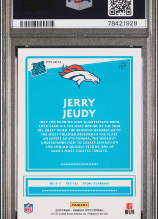 Jerry Jeudy 2020 Panini Donruss Optic #157 Rated Rookie Holo RC PSA10 GEM MT