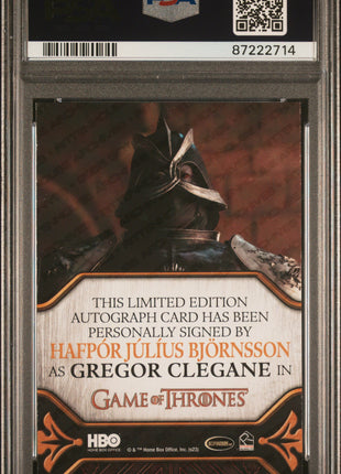 Gregor Clegane "The Mountain" 2023 Rittenhouse Game Of Thrones Auto PSA9 MINT