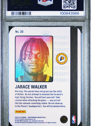 Jarace Walker 2023-24 Panini Contenders Permit To Dominate SSP RC PSA10 GEM MT