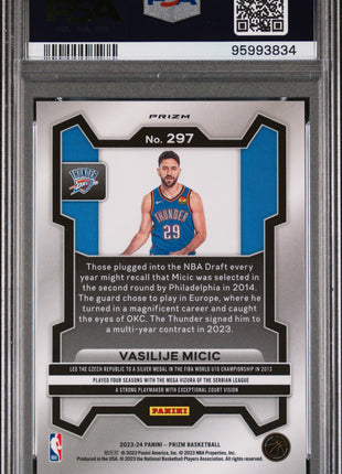 Vasilije Micic 2023-24 Panini Prizm #297 Glitter SSP Case Hit RC PSA10 GEM MT