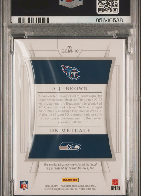 DK Metcalf/A.J. Brown 2019 National Treasures Rookie Gear 1/1 Dual Nike Swooshes