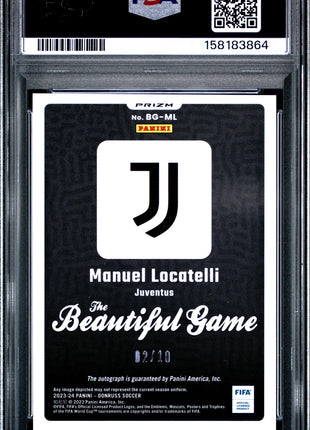 Manuel Locatelli 2023-24 Panini Donruss FIFA BG Dragon Scale /10 Auto PSA9 MINT