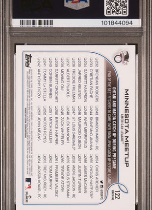 Shohei Ohtani/Kenta Maeda 2022 Topps #122 Minnesota Meetup PSA10 GEM MT