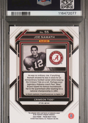 Joe Namath 2023 Panini Prizm Draft Picks #55 Snakeskin SSP Case Hit PSA10 GEM MT