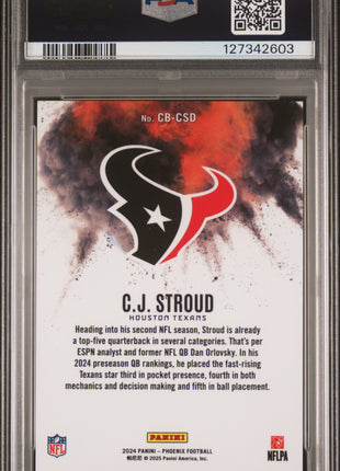 CJ Stroud 2024 Panini Phoenix #CBCSD Color Blast Case Hit SSP PSA9 MINT