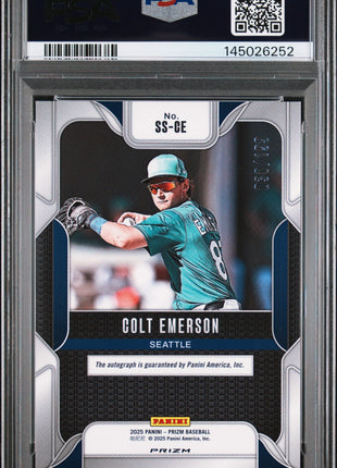 Colt Emerson 2025 Panini Prizm Sensational Sigs Pulsar/199 Auto PSA10 GEM MT