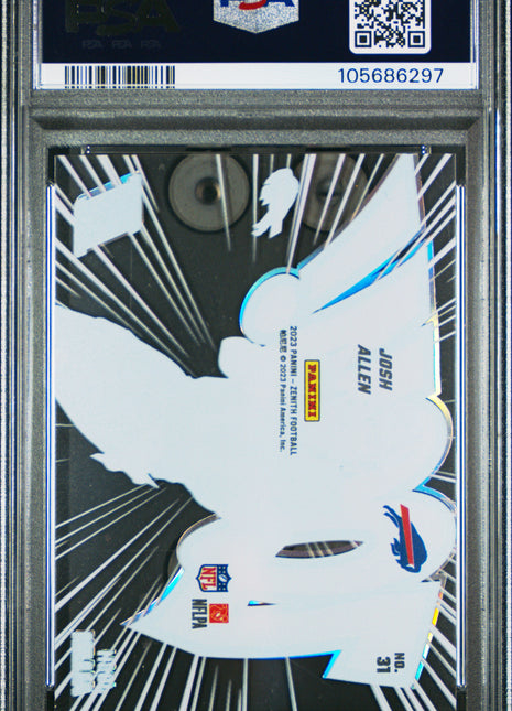 Josh Allen 2023 Panini Zenith #31 Zoom! Case Hit SSP PSA9 MINT Bills