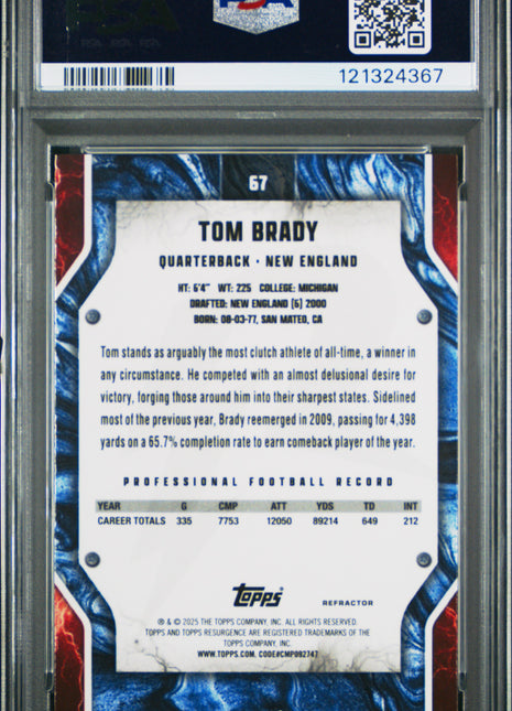 Tom Brady 2024 Topps Resurgence #67 Refractor PSA10 GEM MT Patriots