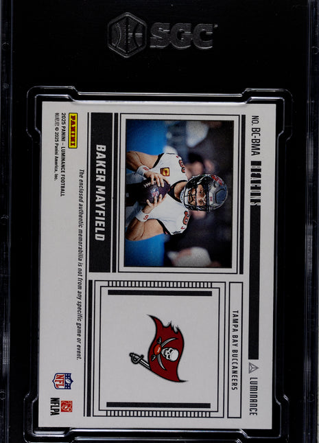Baker Mayfield 2025 Panini Luminance #BC-BMA Beacons Material SGC9.5 MINT+