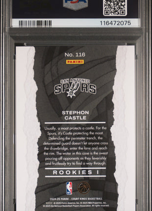 Stephon Castle 2024-25 Panini Court Kings #116 Rookies Class 1 RC PSA10 GEM MT