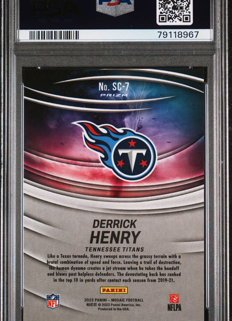 Derrick Henry 2022 Panini Mosaic #SC7 Storm Chasers Case Hit SSP PSA10 GEM MT