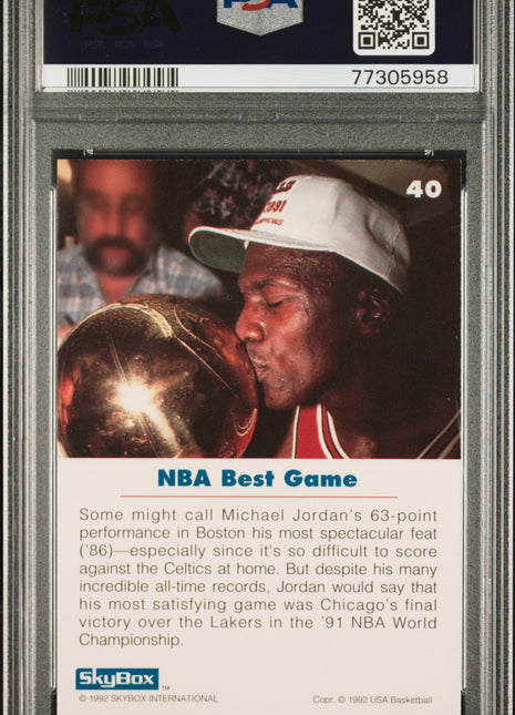 Michael Jordan 1992 Skybox #40 USA Basketball PSA9 MINT Chicago Bulls
