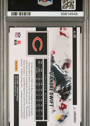 D'Andre Swift 2024 Panini Luminance #88 Vivid /10 PSA10 GEM MT Chicago Bears