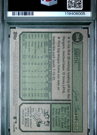 Josh Smith 2023 Topps Heritage #384 Chrome Silver Refractor /374 RC PSA10 GEM MT