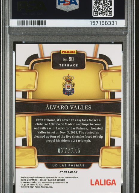 Alvaro Valles 2023-24 Panini Select La Liga #90 Pink Mojo /115 RC PSA10 GEM MT