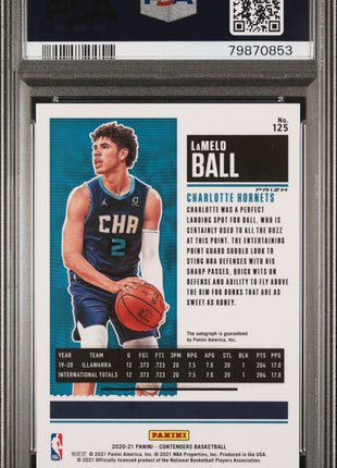 Lamelo Ball 2020-21 Panini Contenders #125 Premium Edition RC Auto PSA10 GEM MT