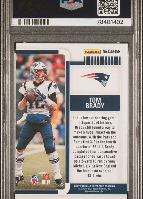 Tom Brady 2022 Panini Contenders #LGDTBR Legendary Platinum /10 PSA10 GEM MT