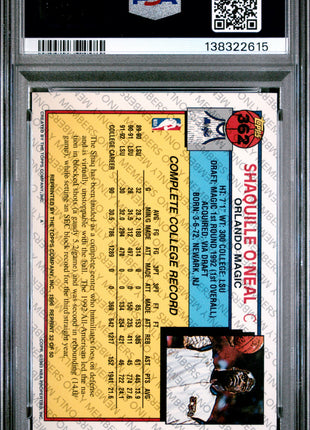 Shaquille O'Neal 1996 Topps NBA Stars Reprint #32 1992 Members Only PSA9 MINT