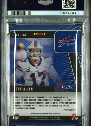 Josh Allen 2020 Contenders Optic Player Of The Year /25 Silver Auto PSA9/10 MT