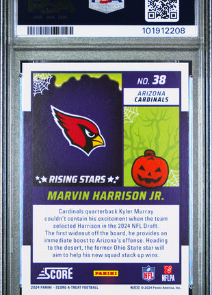 Marvin Harrison Jr. 2024 Panini Score-A-Treat Rising Stars Pumpkin PSA10 GEM MT