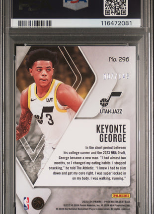 Keyonte George 2023-24 Panini Phoenix #296 Green Ice /149 RC PSA10 GEM MT