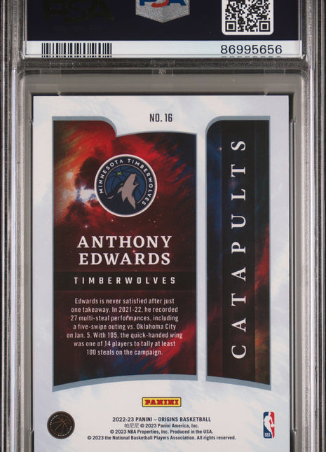 Anthony Edwards 2022-23 Panini Origins #16 Catapults Pink /99 PSA9 MINT