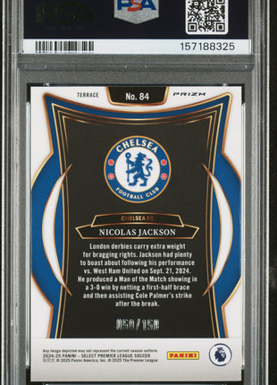 Nicolas Jackson 2024-25 Panini Select Premier League #84 Camo /150 PSA10 GEM MT