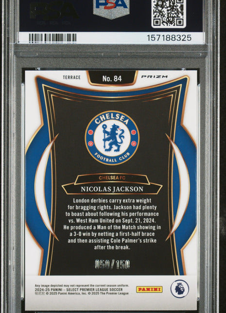 Nicolas Jackson 2024-25 Panini Select Premier League #84 Camo /150 PSA10 GEM MT