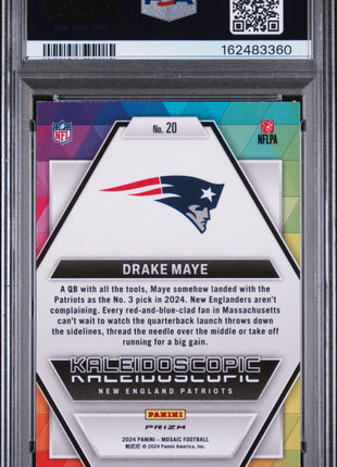 Drake Maye 2024 Panini Mosaic #20 Kaleidoscopic RC Case Hit SSP PSA9 MINT