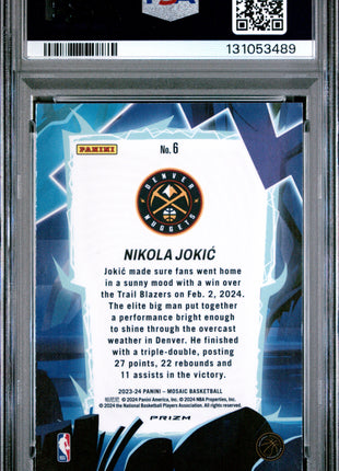 Nikola Jokic 2023-24 Panini Mosaic #6 Storm Chasers SP PSA9 MINT Nuggets