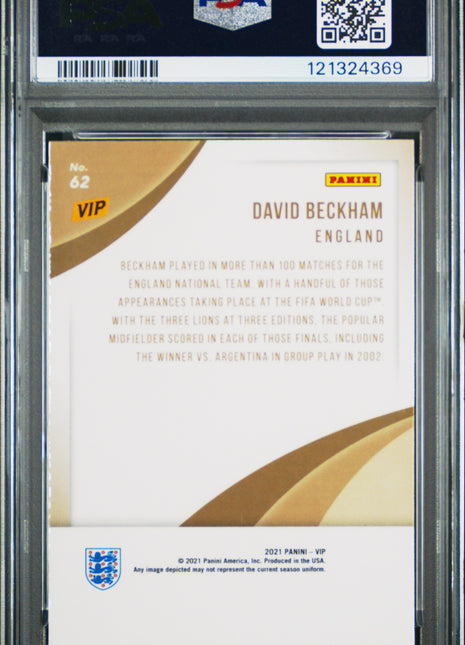 David Beckham 2022 Panini National VIP #62 PSA10 GEM MT England