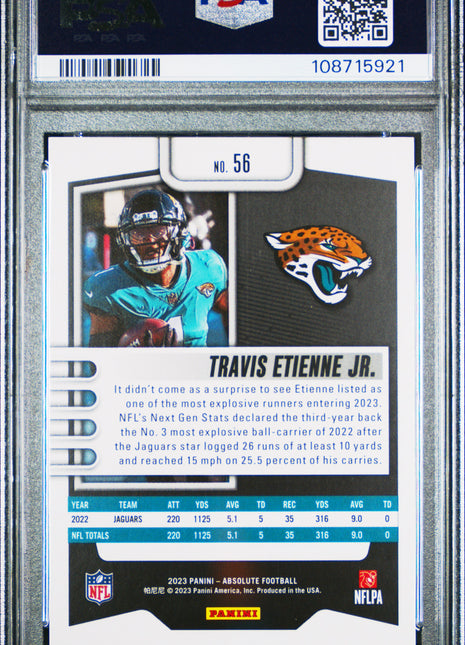 Travis Etienne Jr. 2023 Panini Absolute #56 Black Galaxy 1/1 PSA9 MINT Jaguars