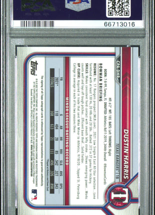 Dustin Harris 2022 Bowman Chrome #CPADHR Orange Refractor /25 Auto PSA10 GEM MT