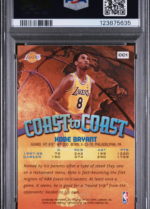 Kobe Bryant 1998-99 Topps #CC1 Coast To Coast PSA8 NM-MT Lakers