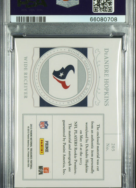 DeAndre Hopkins 2013 National Treasures #205 Rookie Patch /25 RC Auto PSA9 MINT