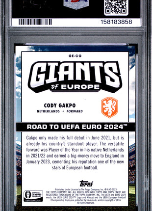 Cody Gakpo 2023 Topps Finest Road To UEFA Euro 2024 Giants Of Europe PSA9 MINT