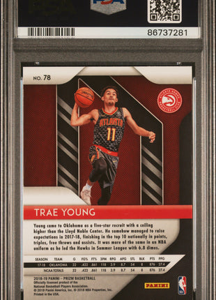 Trae Young 2018-19 Panini Prizm #78 Rookie RC PSA10 GEM MT Hawks