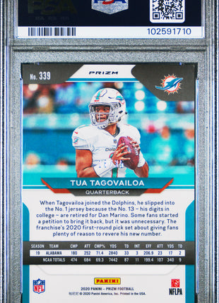Tua Tagovailoa 2020 Panini Prizm #339 Red Shimmer FOTL /35 RC PSA9 MINT